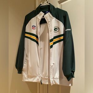 Reebok Green and White Green Bay Packets NFL Jacket